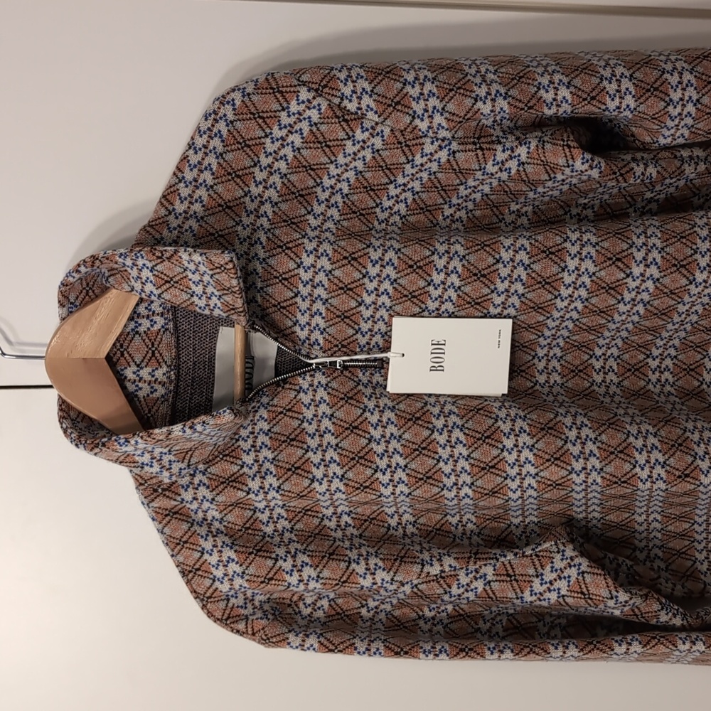 Bode NWT Diamond Stripe Pullover Sweater Merino Wool Men's M/L